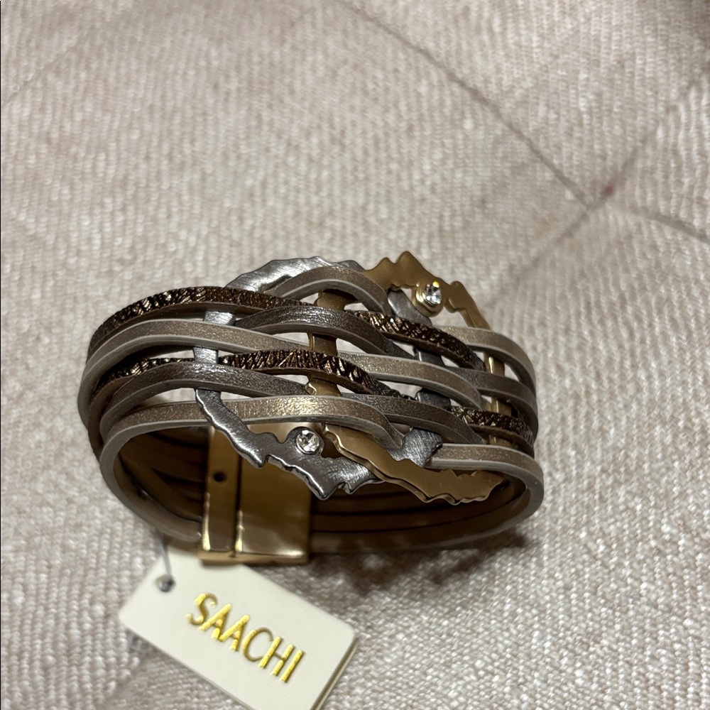 SAACHI Metallic Brown and Silver Women's Watch
